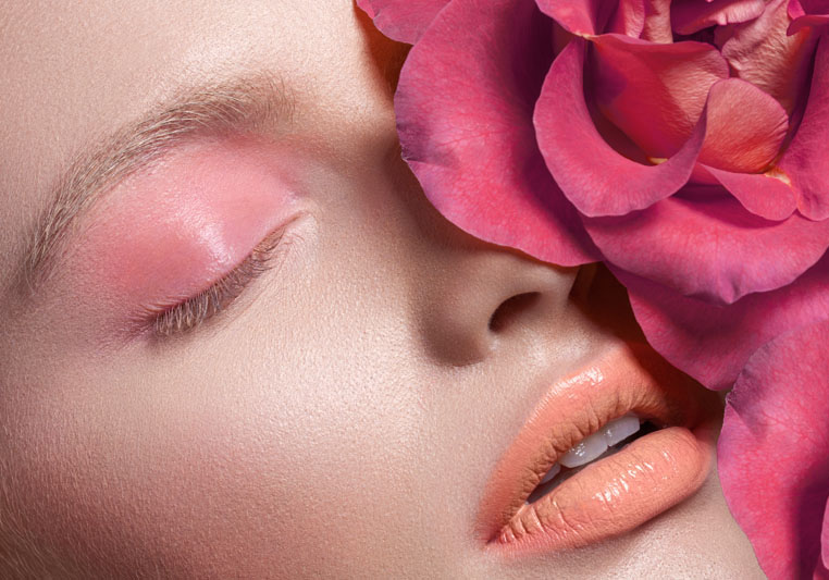 pink eyeshadow lips roses beauty makeup